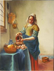 Voir le détail de cette oeuvre: Reproduction Vermeer La laitière